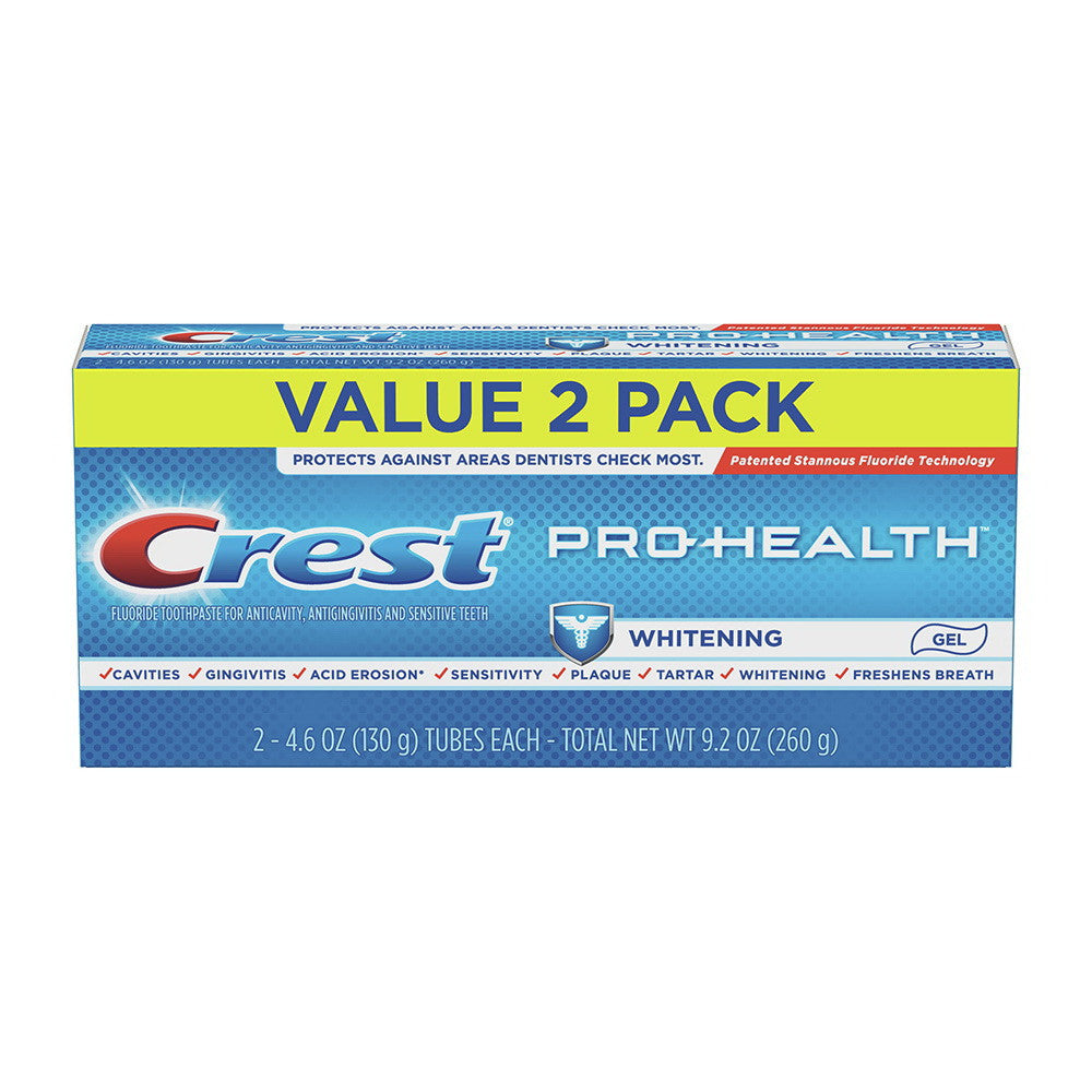 Crest Pro-health Whitening Gel Toothpaste with Sensitive And Enamel Shield, 4.6 Oz/2 Ea